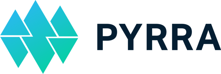 The pyrra logo on a black background.